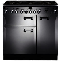 Rangemaster Leckford 90cm Dual Fuel Range Cooker Stainless Steel/Chrome